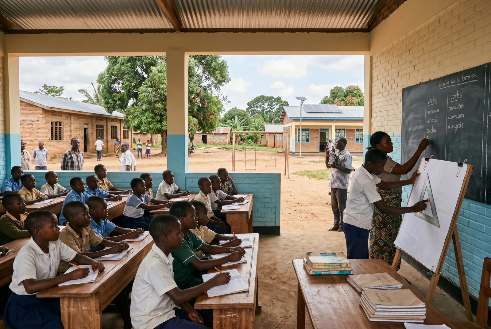 Éducation — école rurale Ituri équipée par SOKIMO